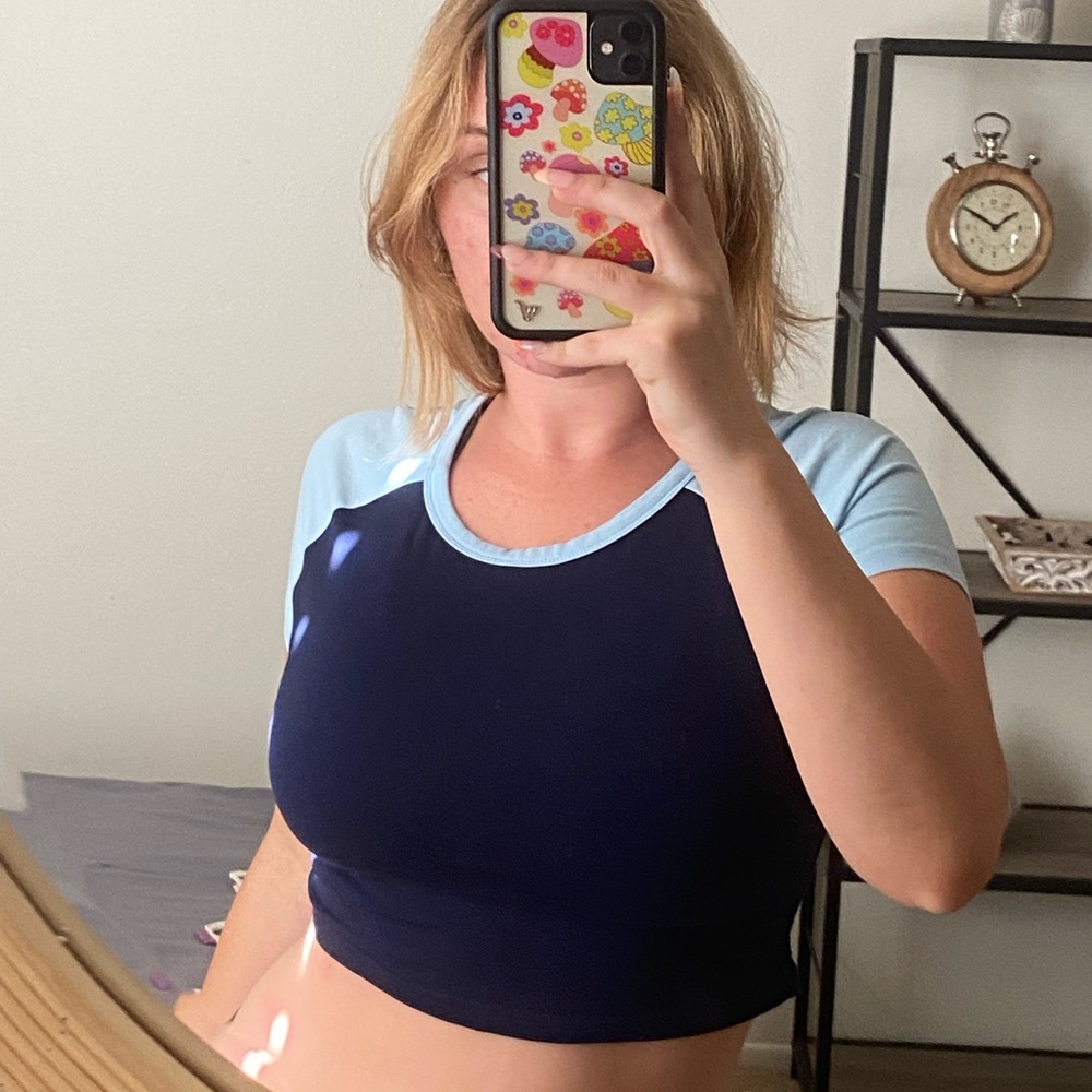 Navy blue crop top